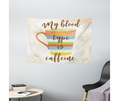 Caffeine Words Retro Mug Wide Tapestry