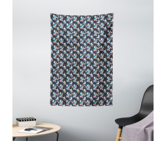 Cranes and Pinky Magnolia Tapestry