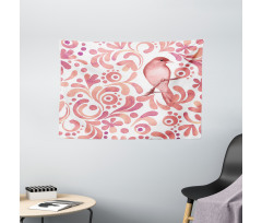 Salmon Colored Pattern Wide Tapestry