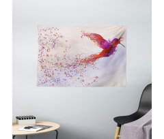 Curly Feather Hummingbird Wide Tapestry