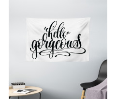 Calligraphy Font Wide Tapestry