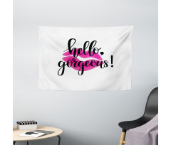 Pink Lipstick Wide Tapestry