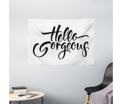 Brush Lettering Wide Tapestry