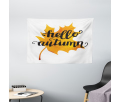 Maple Leaf and Words Wide Tapestry