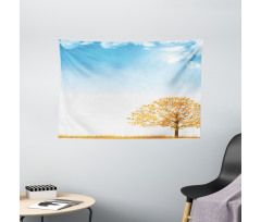 Pastoral Maple Tree Wide Tapestry