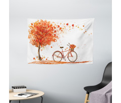 Watercolor Fall Season Wide Tapestry