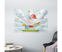 Circus Show with Pony Wide Tapestry