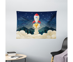 Rocket in the Woodlands Wide Tapestry