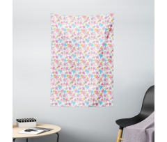 Watercolor Dots Stripes Tapestry