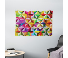 Sixties Rainbow Cubes Wide Tapestry