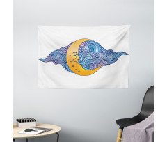Antique Swirled Cloud Wide Tapestry