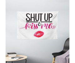 Lipstick Stain Lettering Wide Tapestry