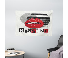 Halftone Circles Motif Wide Tapestry