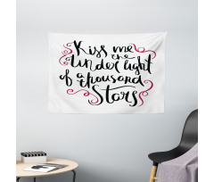 Romantic Message Curls Wide Tapestry