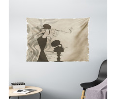 Smoker Girl Retro Wide Tapestry