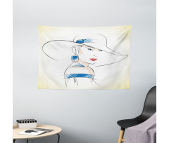 Fashion Sketch Wide Tapestry
