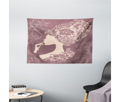 Flower Hairstyle Wide Tapestry