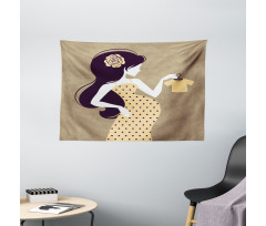 Pregnant Lady Mom Wide Tapestry