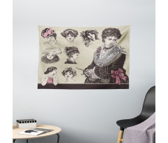 Retro Lady Wide Tapestry