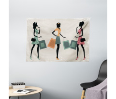 Shopping Theme Wide Tapestry