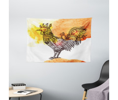 Mechanical Rooster Wide Tapestry