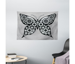 Silhouette Butterfly Wide Tapestry