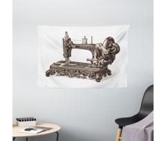 Old Sewing Machine Wide Tapestry