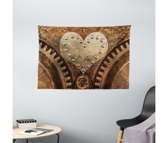 Heart Form and Rivets Wide Tapestry