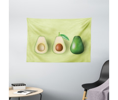 Realistic Half Avocado Wide Tapestry