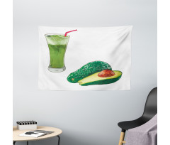 Diet Avocado Juice Wide Tapestry