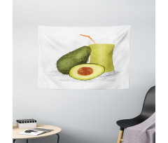 Fresh Avocado Smoothie Wide Tapestry