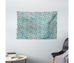 Rose Bouquet Pattern Wide Tapestry
