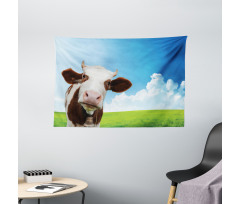Staring Brown Animal Wide Tapestry