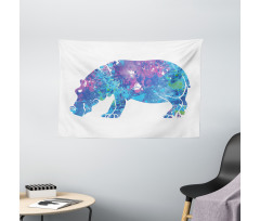 Colorful Silhouette Form Wide Tapestry