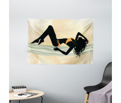 Curly Haired Lady Wide Tapestry