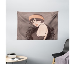 Girl with Mole Wide Tapestry