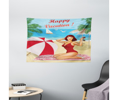 Red Bathing Suits Wide Tapestry