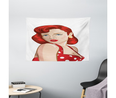 Rolled Hair Ginger Wide Tapestry