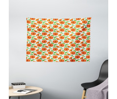 Calendula Buds and Petals Wide Tapestry