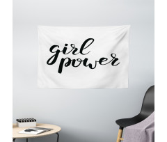 Girl Power Feminist Text Wide Tapestry