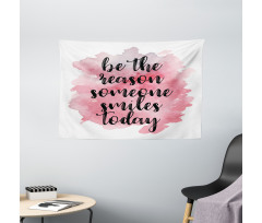 Calligraphy Watercolors Wide Tapestry