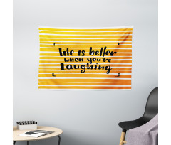 Always Laugh Striped Wide Tapestry