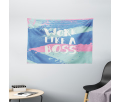 Work Like a Boss Pastel Wide Tapestry