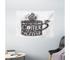 Texts Coffee Cup Wide Tapestry