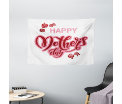 Happy Mothers Day Roses Wide Tapestry