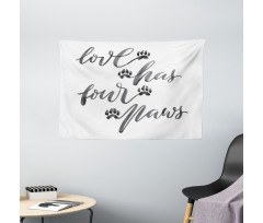 Brush Text Animal Lover Wide Tapestry
