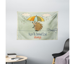 Tightrope Walker Hedgehog Wide Tapestry