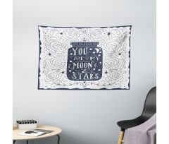 Vintage Doodle Curl Star Wide Tapestry