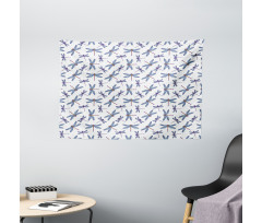 Hand Drawn Spring Bug Wide Tapestry