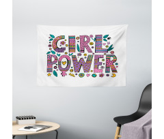 Hippie Boho Girl Words Wide Tapestry